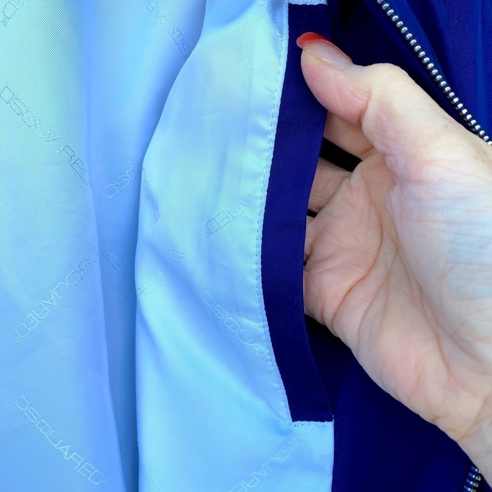 Dsquared2 Blue Italian Made Bomber Jacket Size Size L - Picture 5 of 10